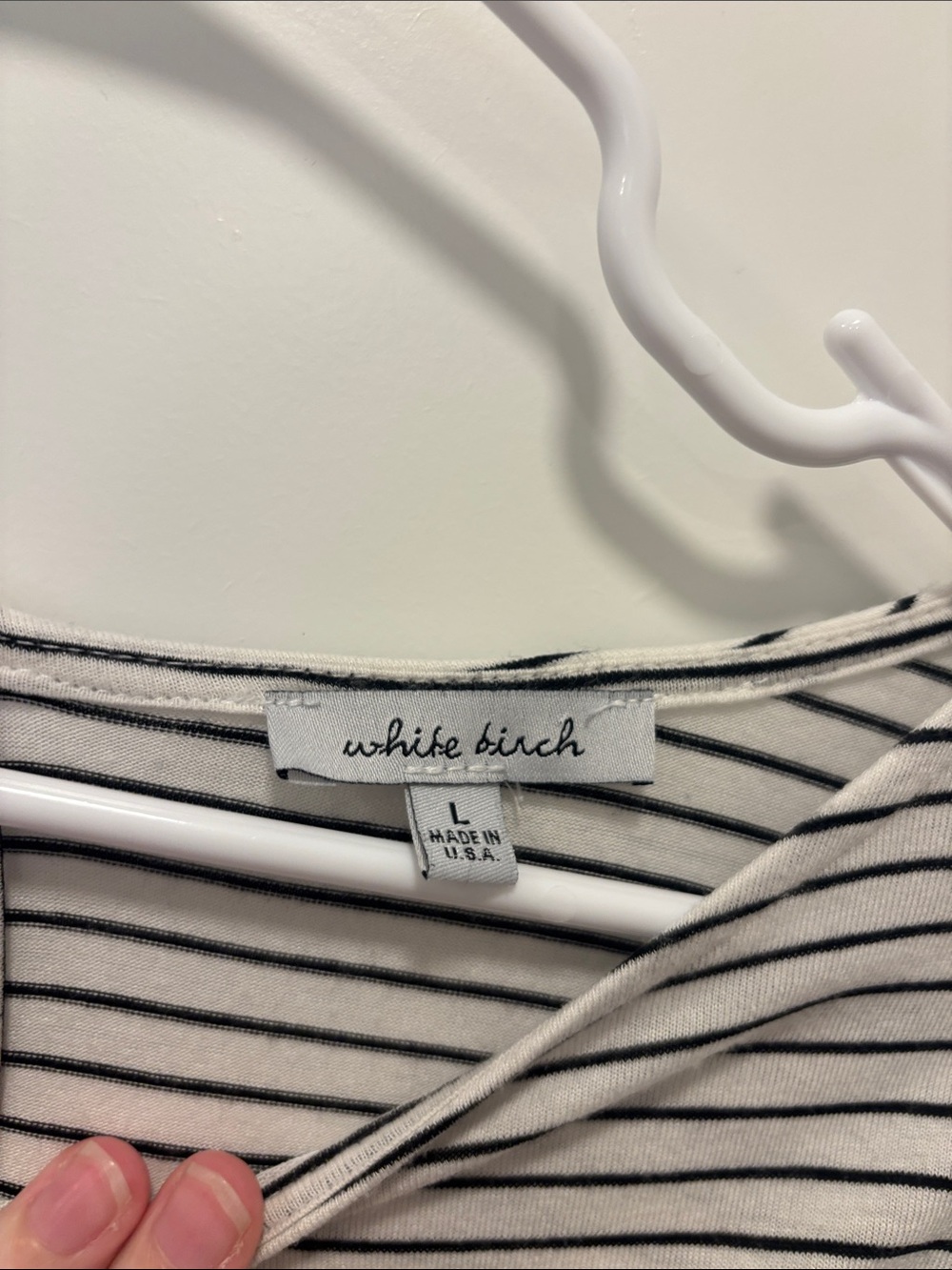 white birch Black & White Striped Ruffle-Trim Long Sleeve Top - Picture 2 of 5